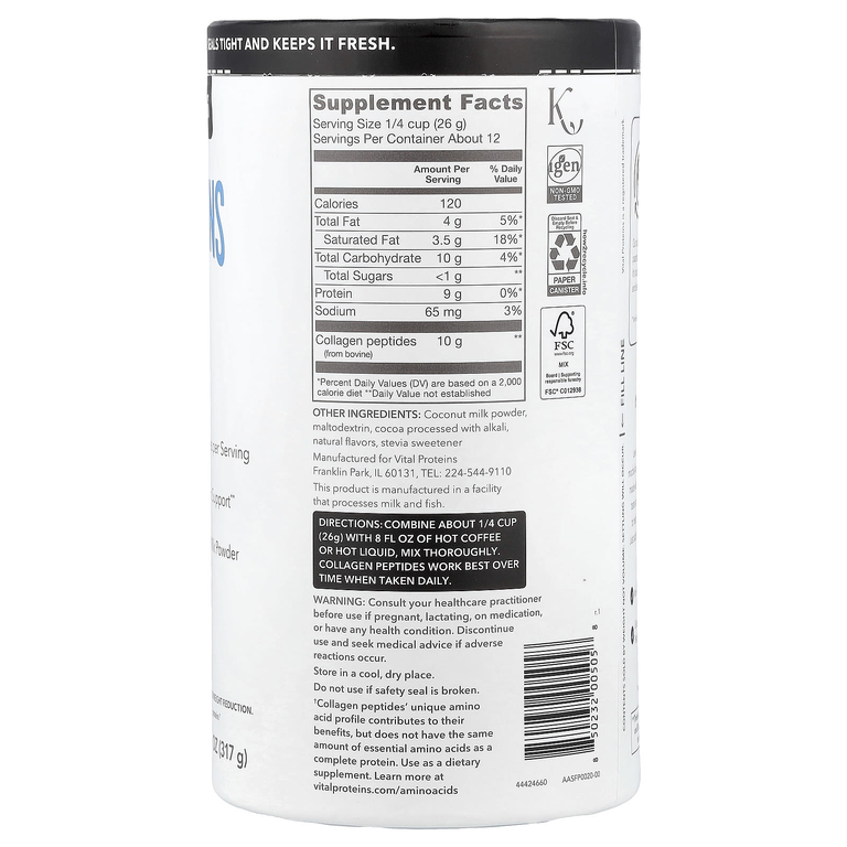 Vital Proteins, Collagen Creamer®, мокко, 317 г (11 унций)