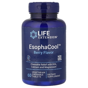 Life Extension, EsophaCool, с ягодным вкусом, 60 вегетарианских жевательных таблеток