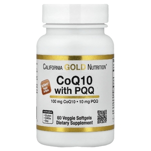 California Gold Nutrition, коэнзим Q10 с PQQ, убихинон класса USP, в растительных капсулах из тапиоки с подсолнечным лецитином, 100 мг, 60 растительных капсул