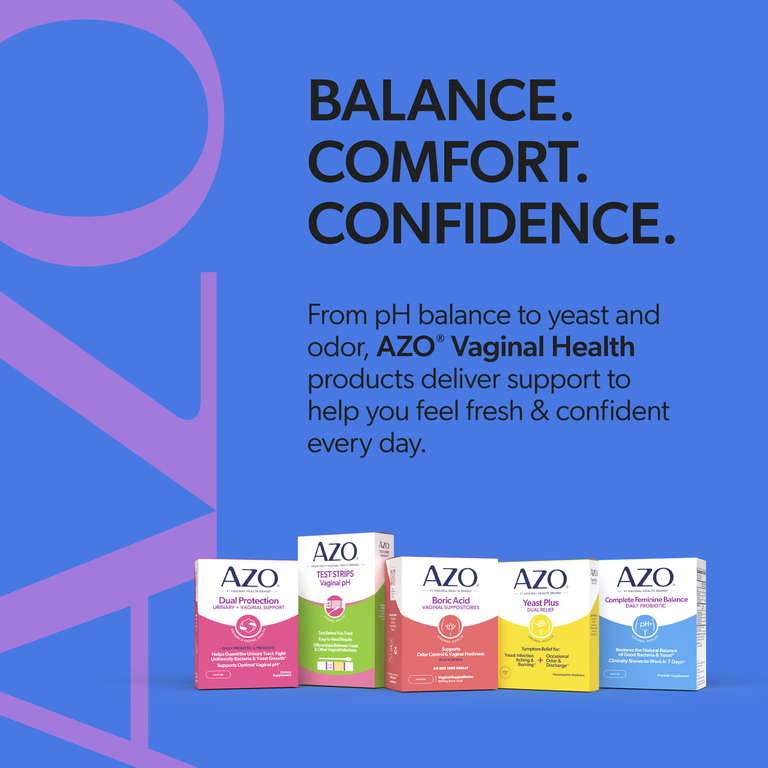 AZO, Complete Feminine Balance, пробиотик для ежедневного приёма, 5 млрд КОЕ, 30 капсул для приёма один раз в день