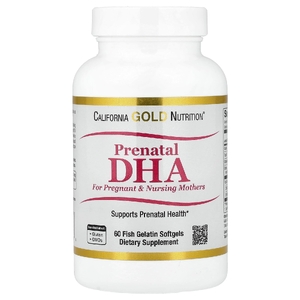 California Gold Nutrition, ДГК для беременных, жирные кислоты омега-3 ДГК и ЭПК плюс холин для беременных и кормящих женщин, 60 мягких капсул из рыбьего желатина (620 мг в 1 капсуле)