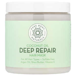 Pure Body Naturals, маска для глубокого восстановления волос с кокосовым маслом, 260 мл (8,8 жидк. унции)