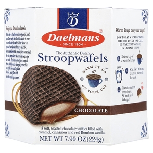 Daelmans, Stropwafels, шоколадные вафли, 8 вафель, 224 г (7,9 унции)