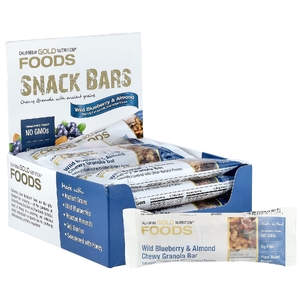 California Gold Nutrition, Foods, жевательные батончики-мюсли с дикой голубикой и миндалем, 12 шт. по 40 г (1,4 унции)