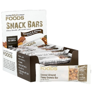 California Gold Nutrition, Foods, батончики-мюсли с клюквой и миндалём, 12 шт. по 40 г (1,4 унции)