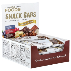 California Gold Nutrition, FOODS, батончики-снеки, ассорти вкусов, 12 батончиков по 40 г (1,4 унции)