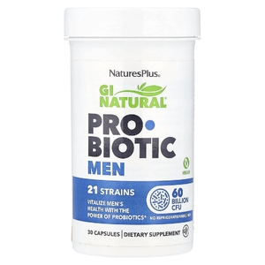 NaturesPlus, GI Natural, пробиотик для мужчин, 30 капсул