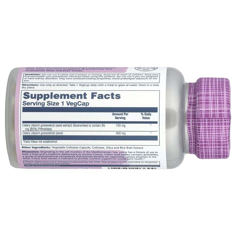 Solaray, Vital Extracts, экстракт семян сельдерея, 30 растительных капсул