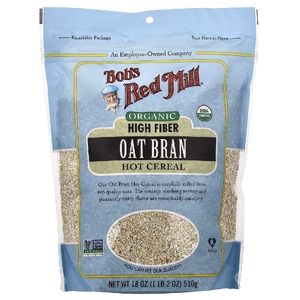 Bob's Red Mill, органические овсяные отруби с высоким содержанием клетчатки, горячая каша, 510 г (18 унций)