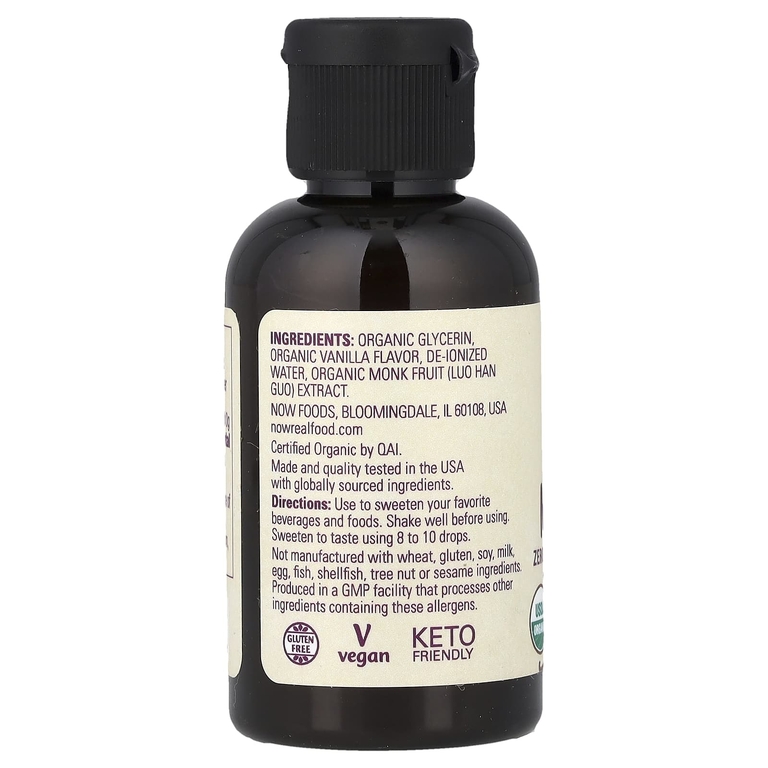 NOW Foods, Real Food, органический архат, ваниль, 53 мл (1,8 жидк. унции)