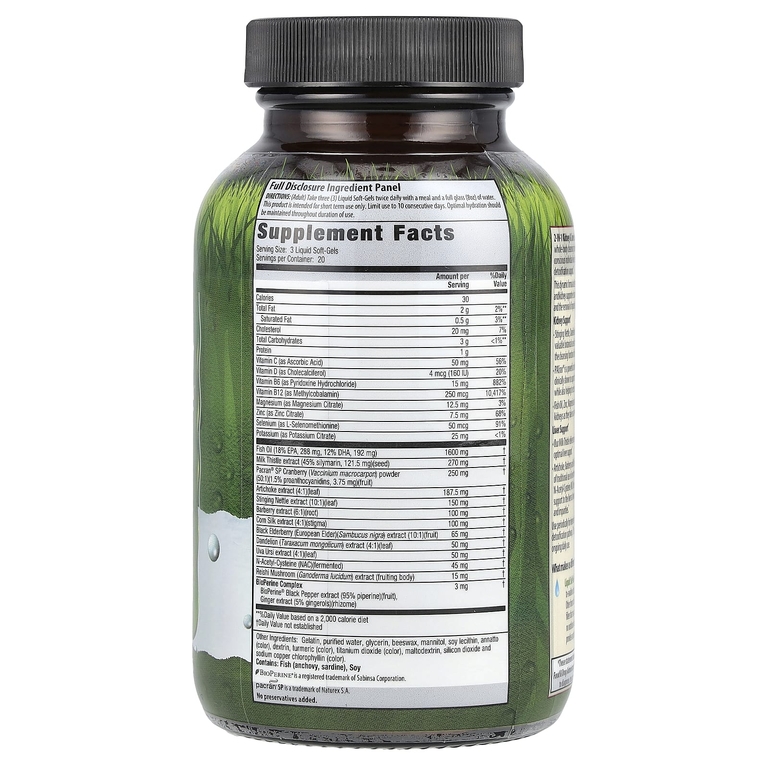 Irwin Naturals, 2 in 1 Kidney & Liver Super Cleanse, 60 желатиновых капсул