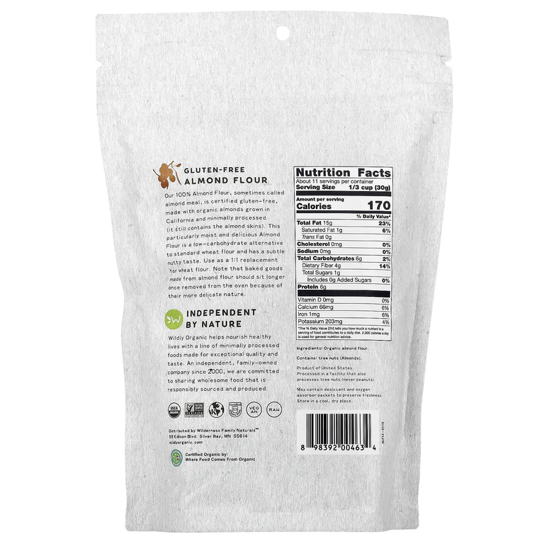 Wildly Organic, Миндальная мука без глютена, 340 г (12 унций)