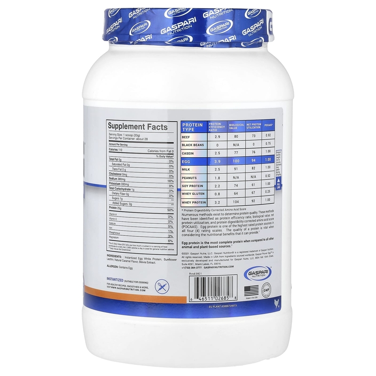 Gaspari Nutrition, Proven Egg, 100% протеин из яичного белка, соленая карамель, 900 г (2 фунта)