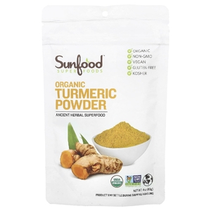 Sunfood, порошок из органической куркумы, 113 г (4 унции)