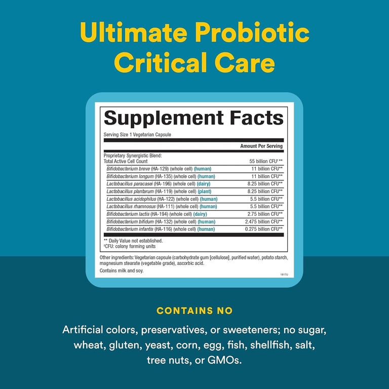 Natural Factors, Ultimate Probiotic, критический уход, 55 млрд КОЕ, 30 вегетарианских капсул (Товар снят с продажи) 