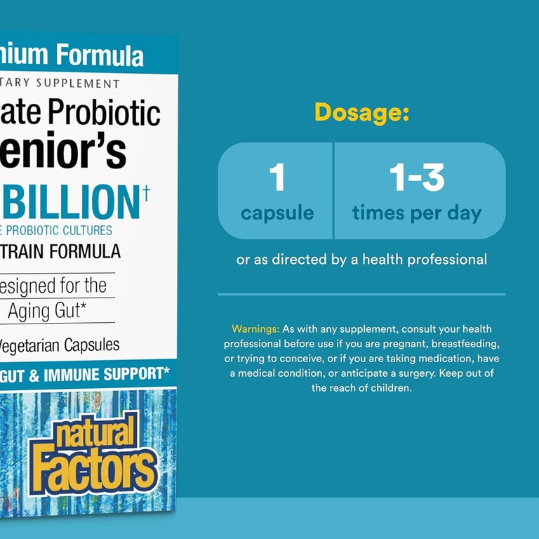Natural Factors, Ultimate Probiotic Senior's, 30 вегетарианских капсул (Товар снят с продажи) 
