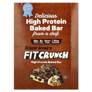 FITCRUNCH, Запеченный батончик с высоким содержанием протеина, тесто для шоколадного печенья, 12 батончиков, 88 г (3,1 унции)