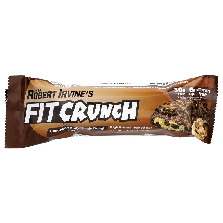 FITCRUNCH, Запеченный батончик с высоким содержанием протеина, тесто для шоколадного печенья, 12 батончиков, 88 г (3,1 унции)