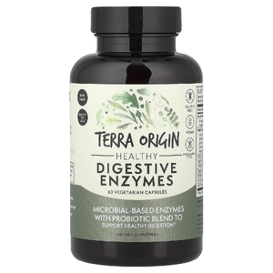 Terra Origin, полезные пищеварительные ферменты, 60 вегетарианских капсул