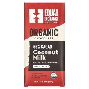 Equal Exchange, органический шоколад с кокосовым молоком и кокосовым сахаром, 55% какао, 80 г (2,8 унции)