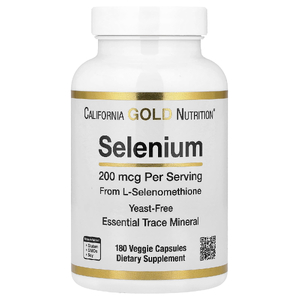 California Gold Nutrition, селен, бездрожжевой, 200 мкг, 180 вегетарианских капсул