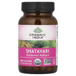 Organic India, Шатавари, 90 вегетарианских капсул (400 мг на капсулу)