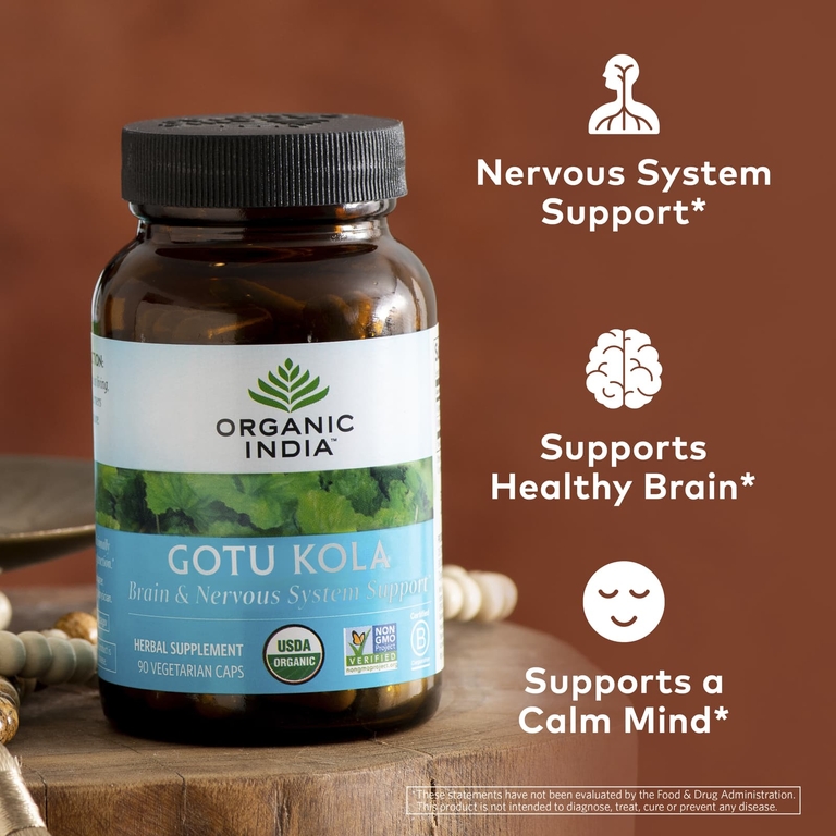 Organic India, Готу кола, 90 вегетарианских капсул (350 мг на капсулу)