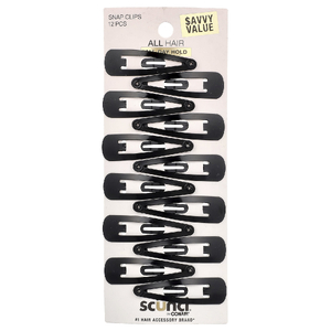 Scunci, Заколки для волос, черные, 12 штук