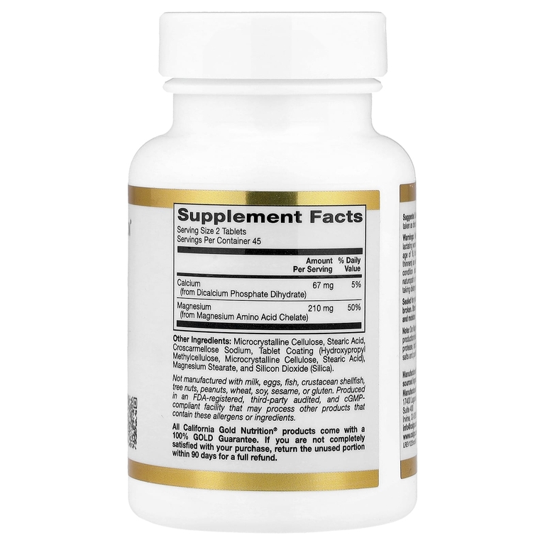 California Gold Nutrition, хелат магния с кальцием, 90 таблеток