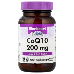 Bluebonnet Nutrition, коэнзим Q10, 200 мг, 60 желатиновых капсул