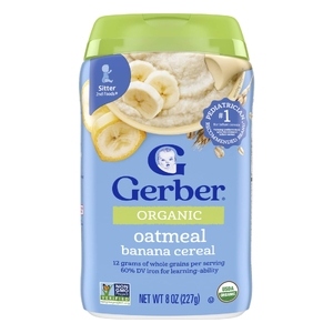Gerber, Organic for Baby, Grain & Grow™, 2nd Foods®, овсяная и банановая хлопья, 227 г (8 унций)