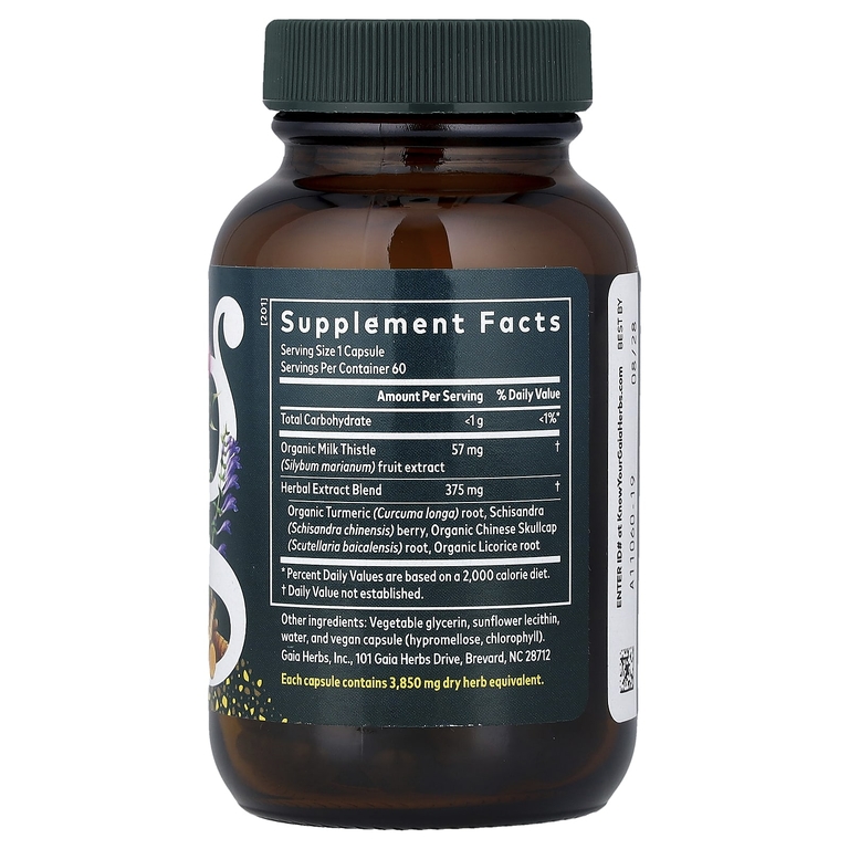 Gaia Herbs, растительный комплекс для здоровья печени, 60 капсул
