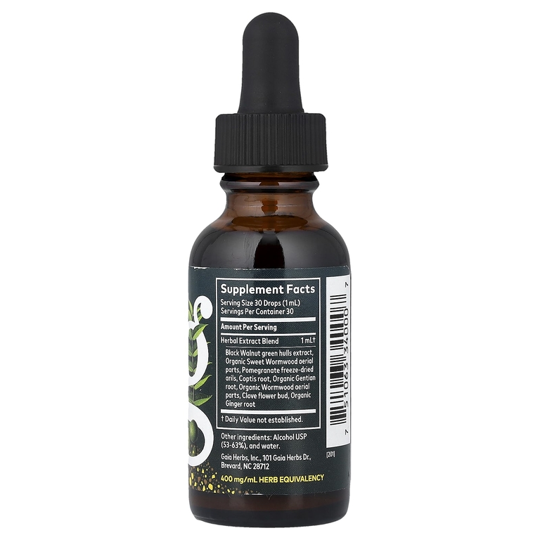 Gaia Herbs, Полынь, черный орех, экстракт 1 жидких унции (30 мл)