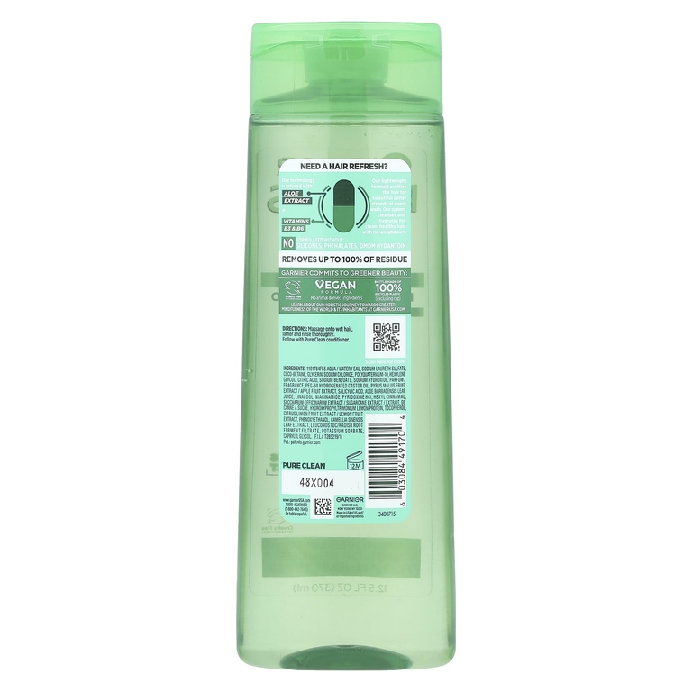 Garnier, Fructis, очищающий шампунь, для нормальных волос, безупречное очищение, 370 мл (12,5 жидк. унц.)