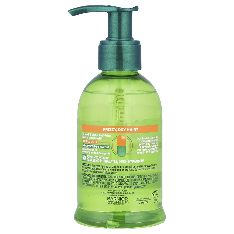 Garnier, Fructis, Sleek & Shine, сыворотка против пушения волос, 150 мл