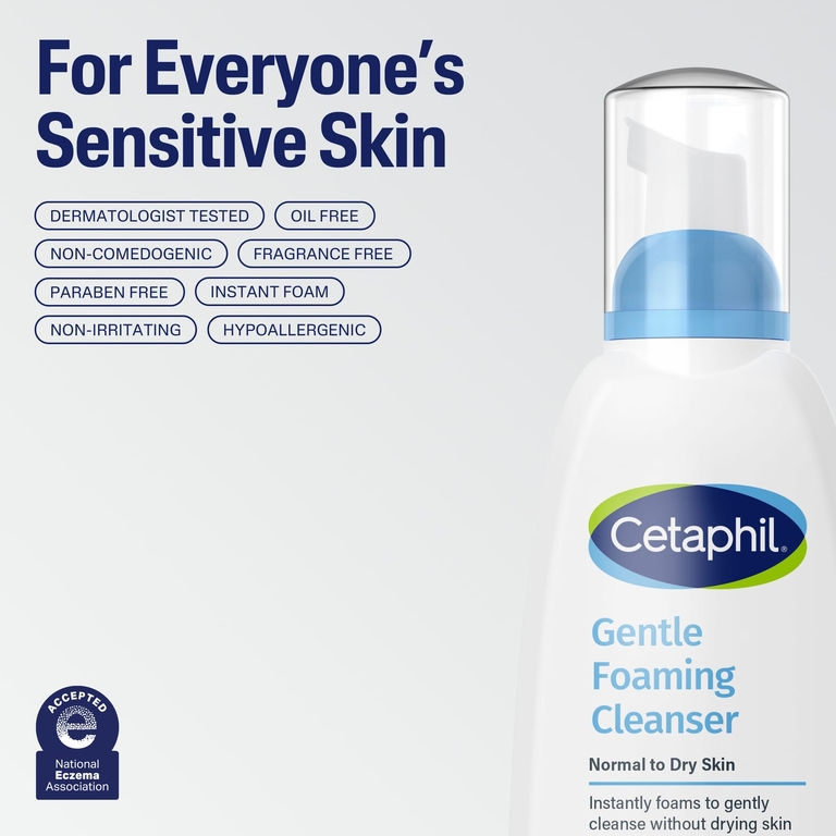 Cetaphil, нежная очищающая пенка, для нормальной и сухой кожи, 237 мл (8 жидк. унций)