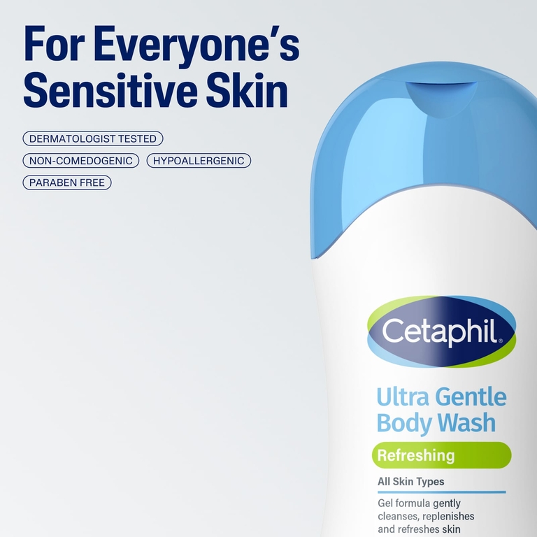 Cetaphil, Гель для душа Ultra-Gent, легкий аромат, для всех типов кожи, 500 мл (16,9 жидк. унции)