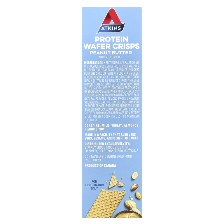Atkins, Anytime Snacks, протеиновые вафли, с арахисовой пастой, 5 шт. по 36 г (1,27 унции)