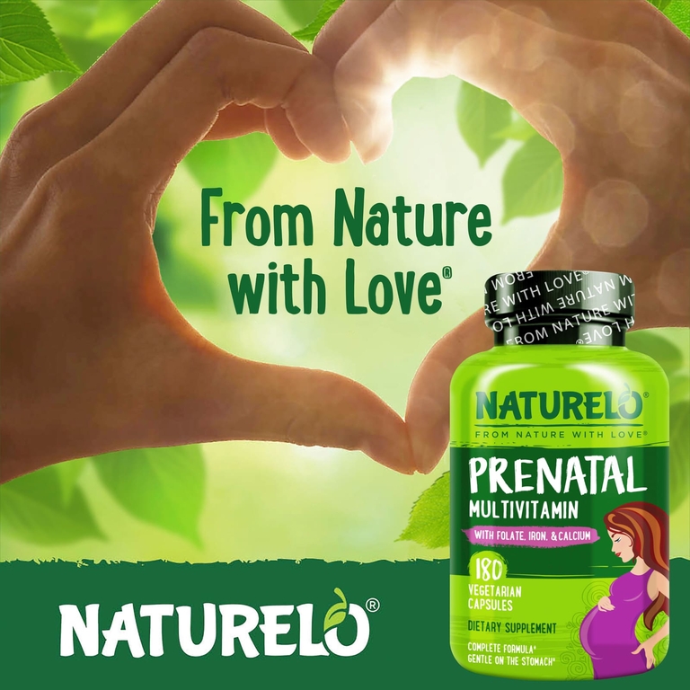 NATURELO, мультивитамины для беременных с фолатом, железом и кальцием, 180 вегетарианских капсул