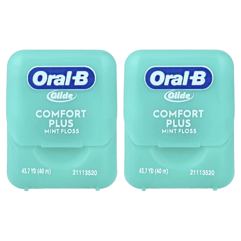 Oral-B, Glide Floss, Comfort Plus, с мятой, 2 упаковки, 43,7 ярда (40 м)