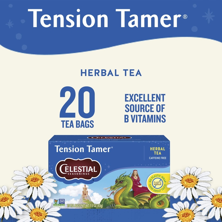 Celestial Seasonings, травяной чай для снятия напряжения, без кофеина, 20 чайных пакетиков, 43 г (1,5 унции)