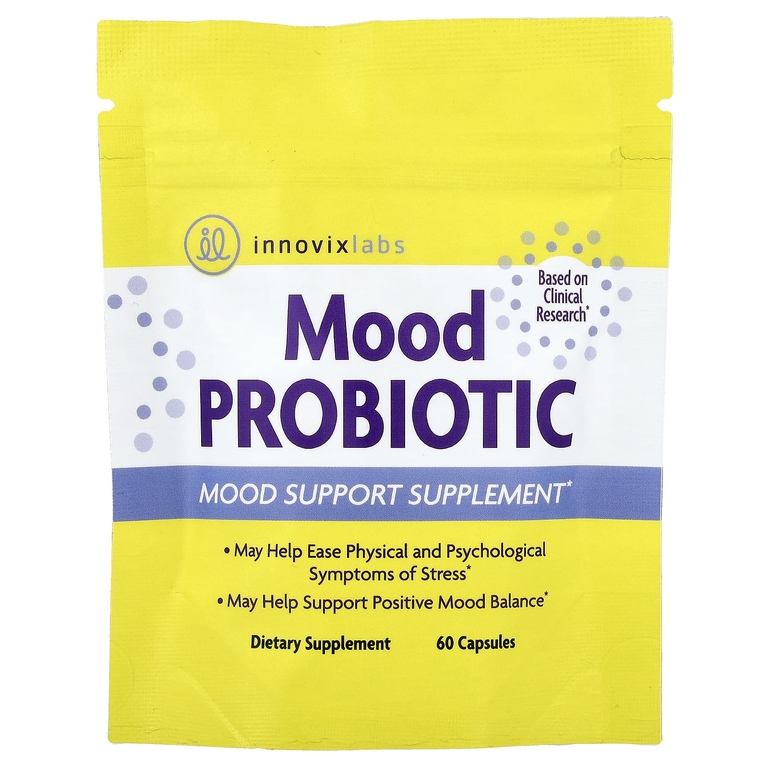InnovixLabs, Mood Probiotic, пробиотик для хорошего настроения, 60 капсул