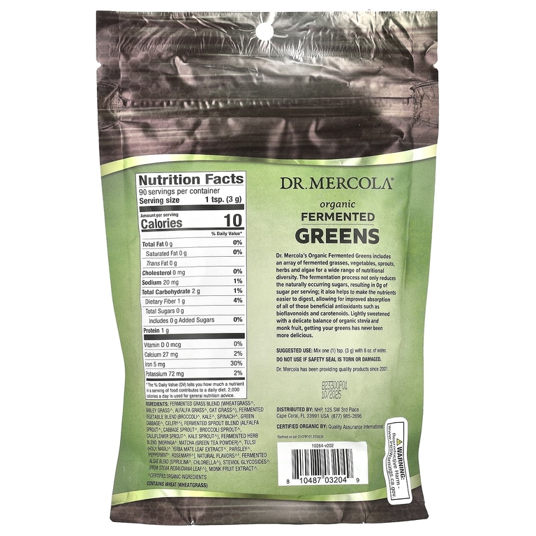Dr. Mercola, органическая ферментированная зелень, 270 г (9,5 унции)