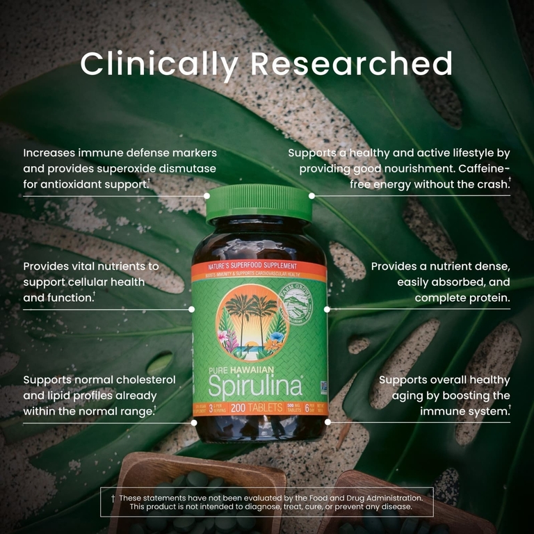 Nutrex Hawaii, Pure Hawaiian Spirulina®, 500 мг, 200 таблеток