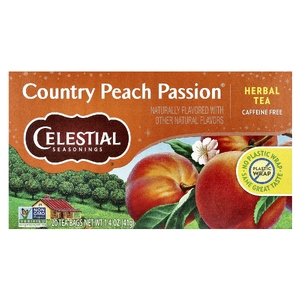 Celestial Seasonings, травяной чай с персиком, без кофеина, 20 чайных пакетиков, 41 г (1,4 унции)