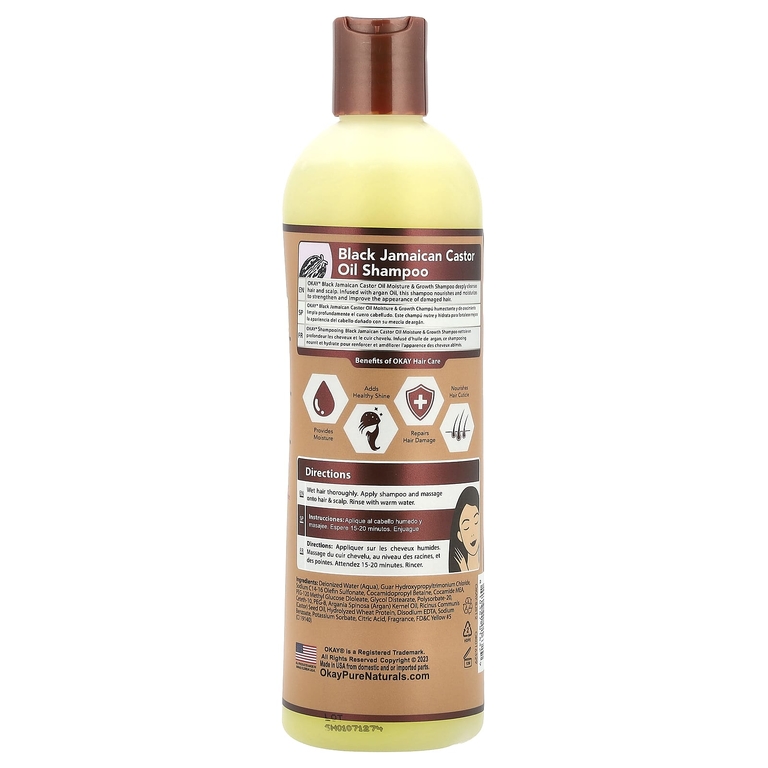 Okay Pure Naturals, черное ямайское касторовое масло®, шампунь, 355 мл (12 жидк. унций)