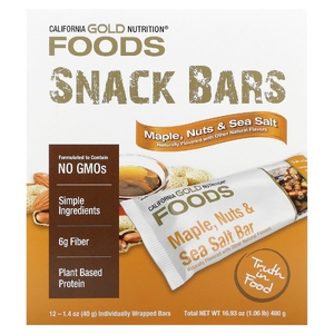 California Gold Nutrition, Foods, батончики с кленовым сиропом и морской солью, 12 шт. по 40 г (1,4 унции) (Товар снят с продажи) 