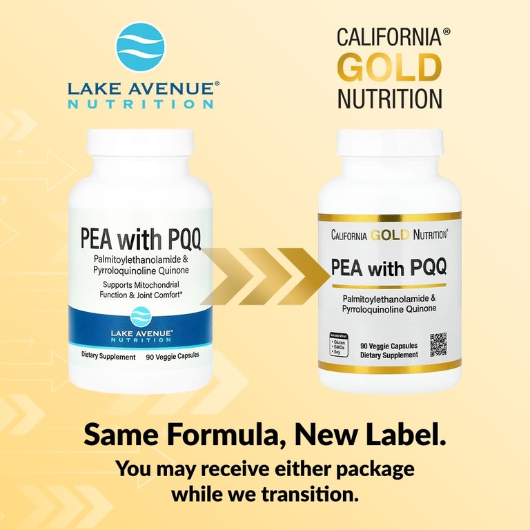 California Gold Nutrition, ПЭА 300 мг и PQQ 10 мг, 90 растительных капсул