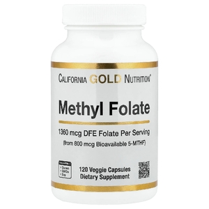 California Gold Nutrition, метилфолат и витамин C, 120 растительных капсул