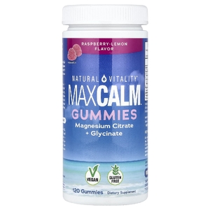 Natural Vitality, MaxCALM™, жевательные пастилки с цитратом и глицинатом магния, со вкусом малины и лимона, 120 жевательных пастилок (83 мг в 1 пастилке)